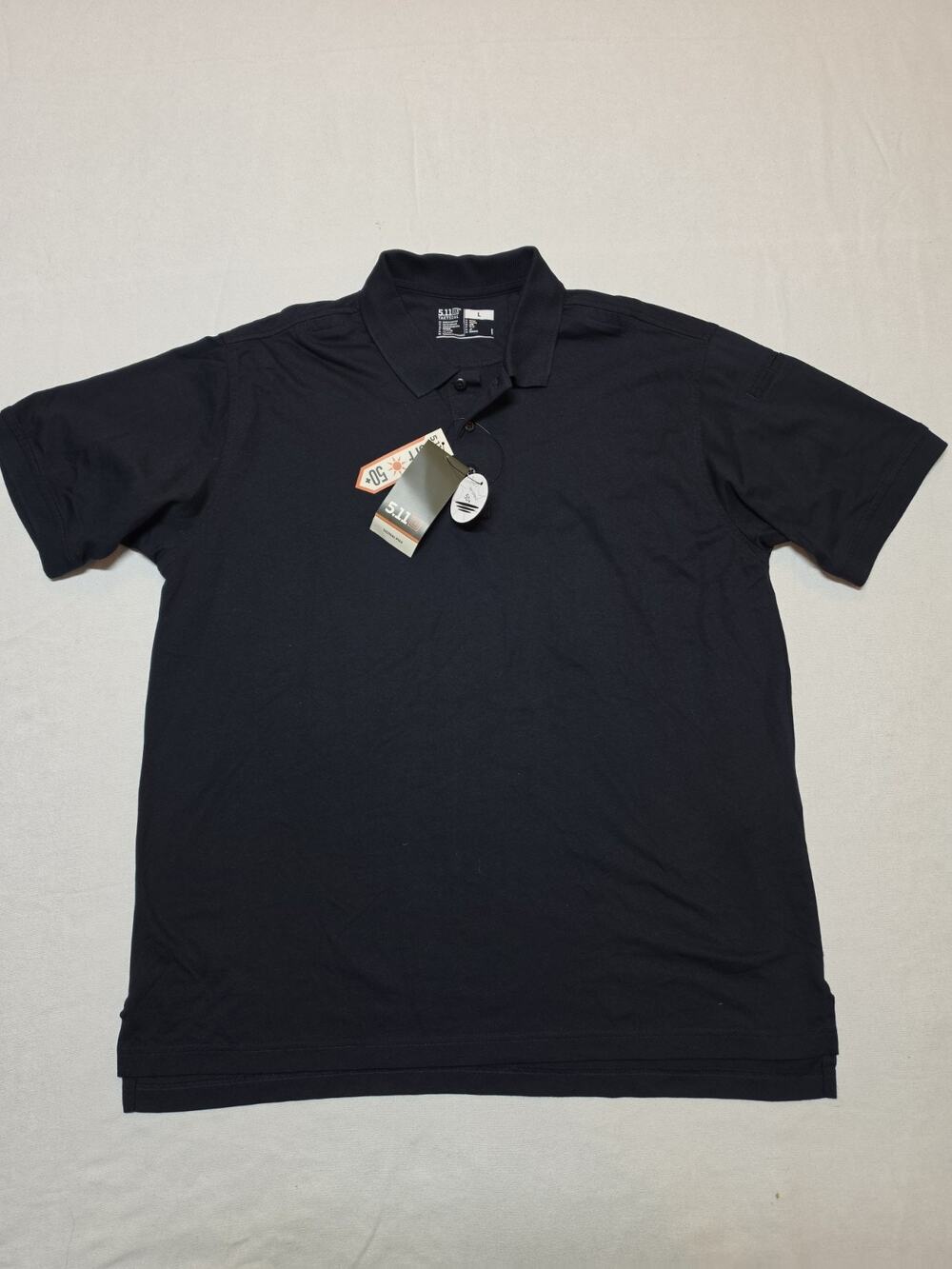 5.11 Tactical Men’s L Black Short Sleeve Polo Shirt UPF 50+ NWT